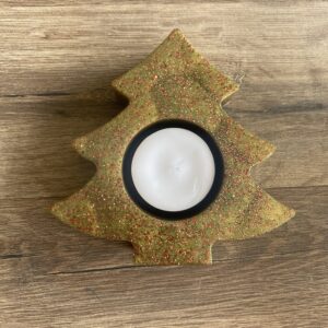 Photophore sapin de Noël doré