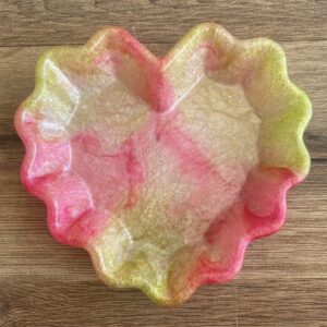 Coupelle coeur rose et verte