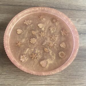 Plateau résine et bois rose