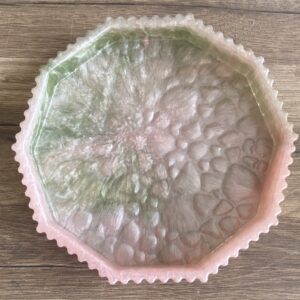 Petit plateau vert et rose