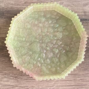 Petit plateau vert nuances de rose