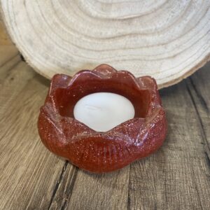 Photophore Fleur de Lotus rouge