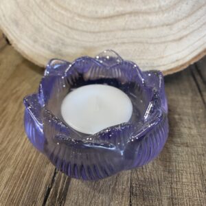 Photophore Fleur de Lotus cristal mauve
