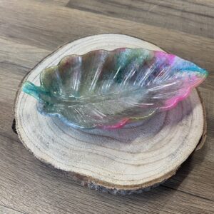 Coupelle décorative motif feuille multicolore