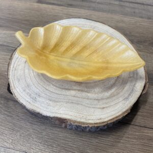 Coupelle décorative motif feuille or