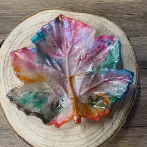 Vide-poche feuille d’érable opaque multicolore