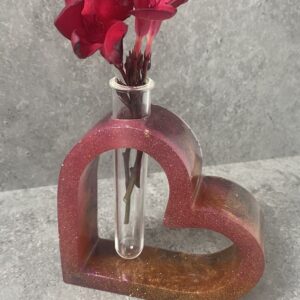 Soliflore cœur rose orange