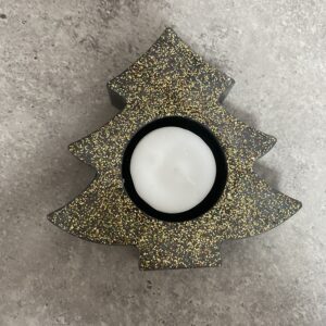 Photophore sapin de Noël gris noir