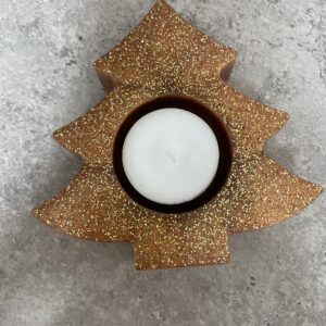 Photophore sapin de Noël caramel