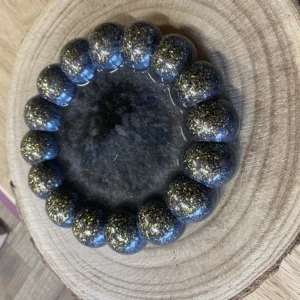 Petit plateau rond grosses boules noir
